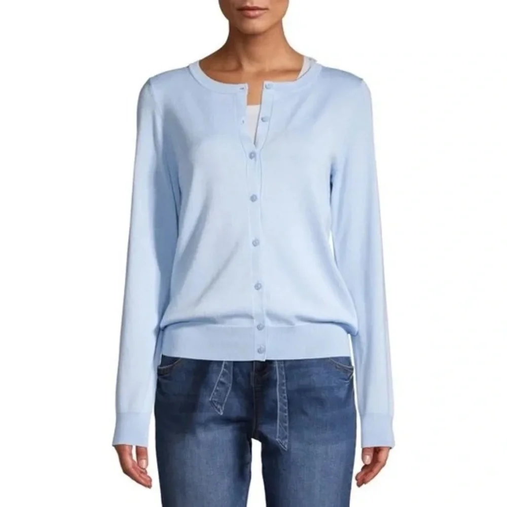 Banana Republic Soft Blue Extra Fine Merino Wool Sweater - Picture 1 of 3